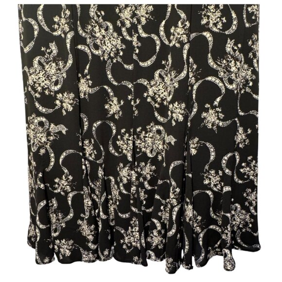 Talbots Floral Crepe Fit & Flare Dress Black and White Floral Size 10 Petite - Picture 4 of 8